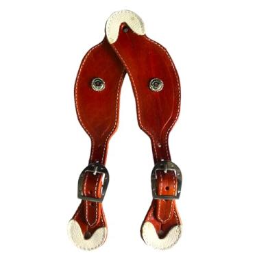 Imagem de Correia de Espora Quarto de Milha Luxo com Aplique (havana)