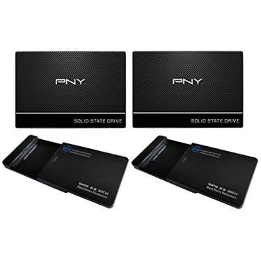 Imagem de PNY SSD De 480 GB 2 Pack CS900 2,5" Sata III SSD Interno De Unidade De Estado Sólido (Ssd7Cs900-480-Rb) Pacote Com (2) Ssd/Hdd Enclosures USB 3.0