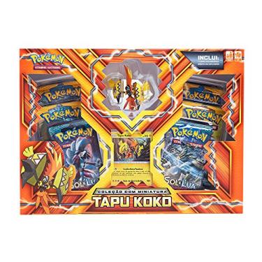 Box Pokémon Tapu Koko Broche E Miniatura 37 Cartas - Copag