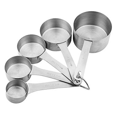 Imagem de Smithcraft Conjunto de copos medidores de aço inoxidável 18/8 (304) material de aço resistente 5 copos medidores e 1 anel conjunto de 6