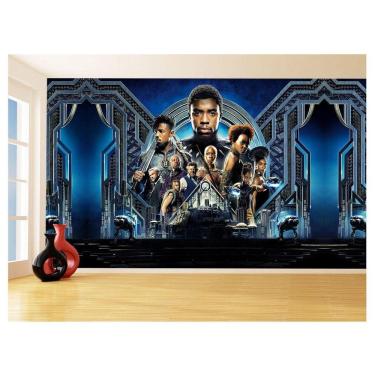 Imagem de Papel De Parede 3D Heróis Pantera Negra Marvel 3,5M Nhma297