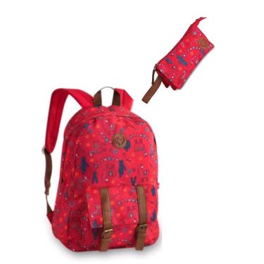 Imagem de Mochila juvenil cactos e lhama 