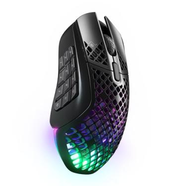 Imagem de SteelSeries Aerox 9 Wireless - Mouse para jogos Holey RGB - Design ultraleve resistente à água - 18 botões - Bluetooth/2,4 GHz - Sensor óptico TrueMove Air 18K DPI
