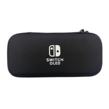 Imagem de Case Para Nintendo Switch Oled - Capa Protetora Com 9 Compartimentos Bolsa Perfeita Para Viagens Estojo Bag de Proteção e Acessórios Para Nintendo Switch Oled da Luxepha Games - Preto