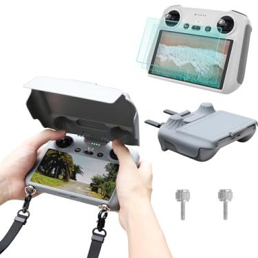 Imagem de Capa de proteção solar para controle RC 2 para drone Dji Mini 5 Pro/Mini 4 Pro/Air 3s, com 2 protetores de tela, capa protetora de joysticks de tela completa RC 2 e capa protetora de monitor para