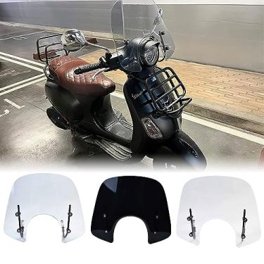 Imagem de Midimttop Capa de defletor de vento para para-brisas de carenagem frontal de motocicleta compatível com Piaggio VES-pa LX50 LX125 LX150 GT200 GTS250 GTS300 durante todo o ano (transparente)