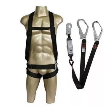 Imagem de Kit Cinto Paraquedista + Talabarte Y Abs Dg4002 Dg8009 Preto