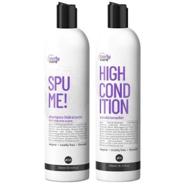Imagem de Kit Curly Care Shampoo Spume E Condicionador High Condition Limpeza Hi