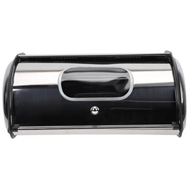 Imagem de Caixa de pão de aço inoxidável para balcão de cozinha Caixa de pão de aço inoxidável para bancada de cozinha caixa de pão de metal caixa superior de rolo para cozinha/1635