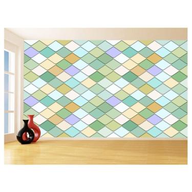 Imagem de Papel De Parede 3D Geométrico Losangos Cores 3,5M Gmt113