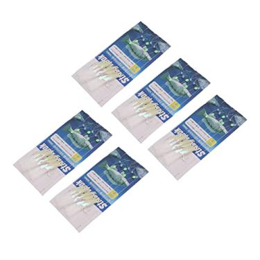 Imagem de Isca de pesca luminosa de penas de água 5 anzóis linha de isca de água doce anzóis luminosos 2