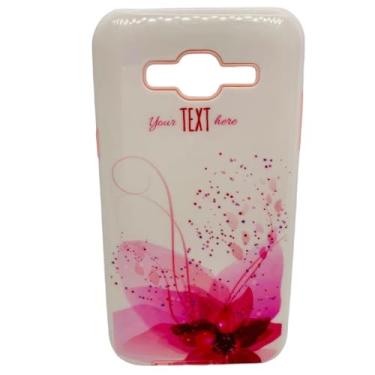 Imagem de Capa Celular Compatível com Samsung Galaxy J2 Prime SM-G532MT / Gran Prime SM-G530 Com Suport Para Dedos (Branca Pink Text)