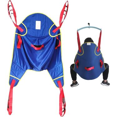 Imagem de Correia de transferência de eslinga de elevação de paciente, equipamento de transferência de ajuda médica de corpo inteiro com apoio de cabeça e alça, eslinga de elevação de paciente da cama