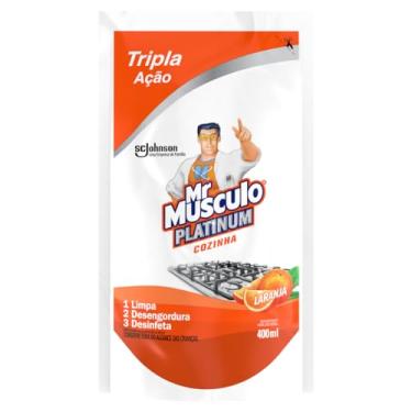 Imagem de Mr. Músculo Desinfetante Platinum Cozinha Laranja, Tripla Ação, Refil 400ml