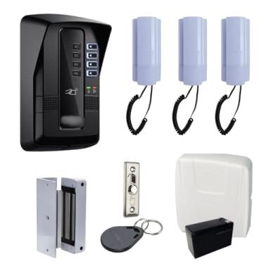 Imagem de Porteiro Coletivo Interfone Residencial Comercial Kit 3 Pontos Intelbras E Fechadura Eletroima