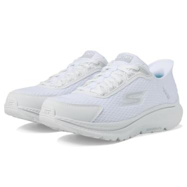 Imagem de Skechers Tênis feminino Skechers Hands Free Slip-ins Go Run Consistent 2.0 Endure, Branco/Prata, 10 Wide