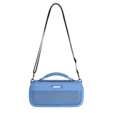 Imagem de Capa de silicone para alto-falante portátil Bose SoundLink Max, montanhismo, caminhadas, viagens ao ar livre, transporte compatível com Bose SoundLink Max (capa protetora de silicone, azul)