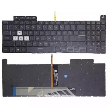 Imagem de Jingelmall Novo teclado de substituição para teclado Asus TUF A15 F15 FA507 FA507R FX507 FX507R FX507Z FX507ZM com teclado colorido RGB de cada tecla layout dos EUA
