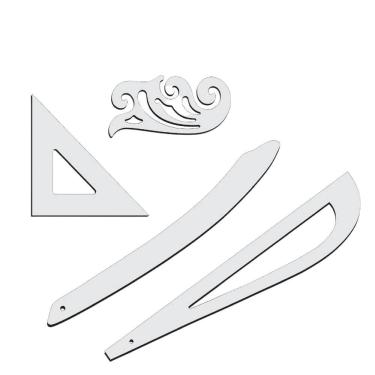 Imagem de Kit Réguas Corte Costura Modelagem Acrílico Costura Sn Fenix