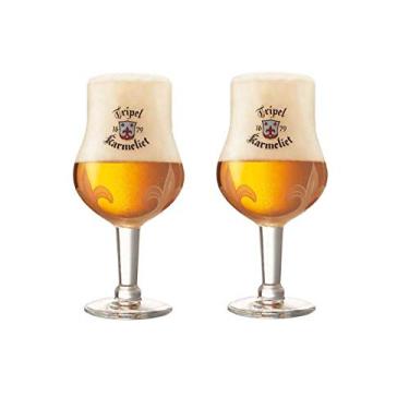 Imagem de Tripel Karmeliet Copo de cerveja belga Tulip – 0,33 litros – Conjunto de 2
