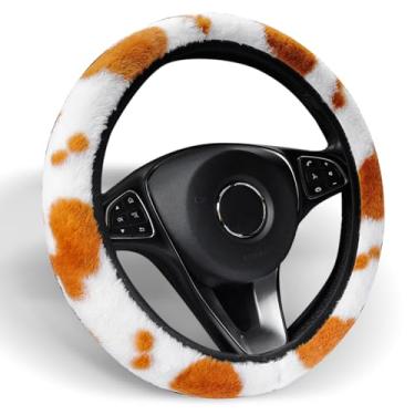 Imagem de ALEMODR Capa de volante de pelúcia universal 38 cm para mulheres