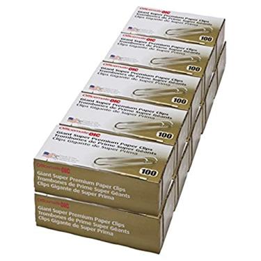 Imagem de Officemate Presilhas de papel gigantes Super Premium, 1.000 clipes (10 caixas com 100 cada) (99907)
