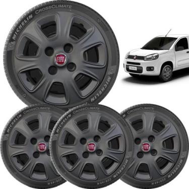 Imagem de 4x Calotas Fiat Vivace 2011 a 2013 aro 13 Grafite 076cb - grid