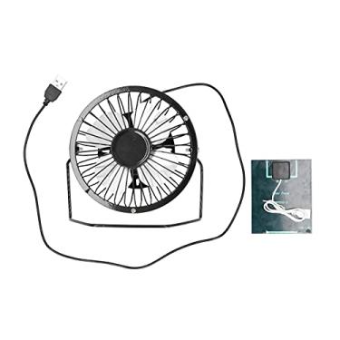 Imagem de Fonte de Alimentação Móvel Ventilador de Ventilação Externa Interface USB Dispositivo Portátil Ventilador de Painel Solar para Camping Com Interface de Painel Solar de Computador
