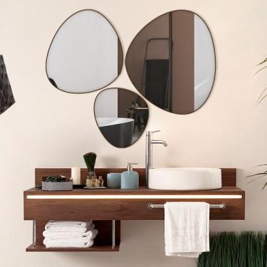 Imagem de Trio Espelho Orgânico Decorativo com Moldura em Material Sintético - B