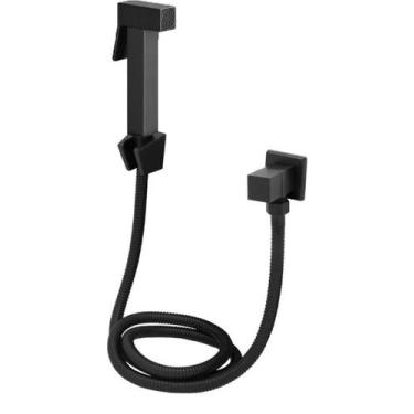 Imagem de Ducha Higienica Em Metal 1/4 Volta Registro Quadrado Black Banheiro Al