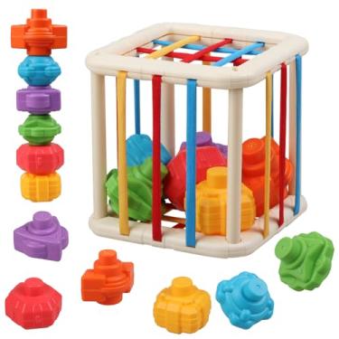 Imagem de Baby Sensory Shape Sorter Blocks Toy - Activity Cube Bins - Montessori Educational Learning Fine Motor Skills Toys for Babies Toddlers 6 12 18 Months Age 1 2 3 One Two Year Old Boys Girls Gifts