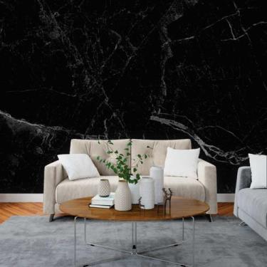 Imagem de Papel de Parede Painel 3D Mármore Preto 3M Vinilico Revestimento Auto 