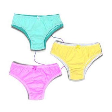 Imagem de 6 Calcinhas Menina Infantil 100% Algodão Cores Variadas - Up Underwear