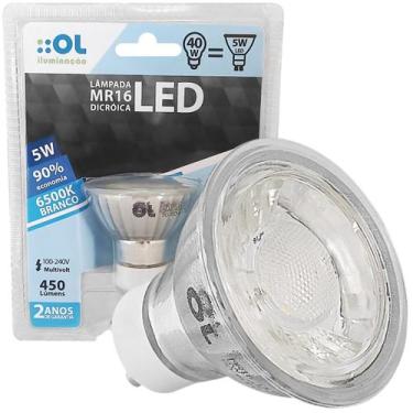 Imagem de Lâmpada Dicroica Mr16 Super Led 5W Bivolt Gu10 Branco Frio, 110V/220V