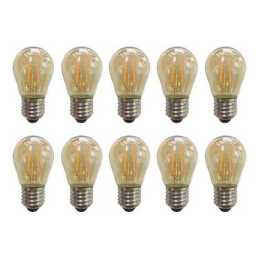 Imagem de Kit 10 Lâmpada Filamento Led G45 Vintage Retro Carbono Ambar - Rgled A