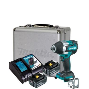 Imagem de Chave de impacto 2 baterias 5Ah DTW700 + carregador DC18RC - MAKITA