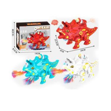 Imagem de Brinca Brilha Dinosaurus - Triceratops com Luzes - Royal Toys, Azul
