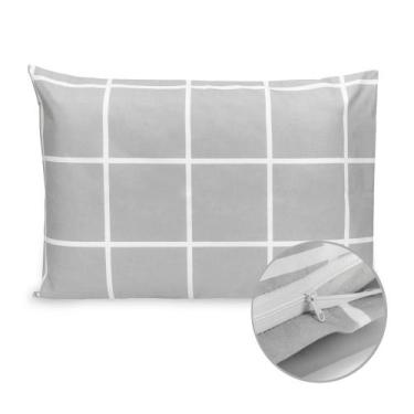 Imagem de 1 Fronha Avulsa Estampada 90x50cm C/ Zíper 400 Fios Toque Acetinado Pe