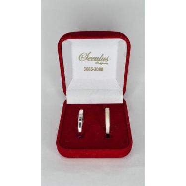 Imagem de Alianca em prata 3mm Feminina diamantada - RELOJOARIA SECULOS