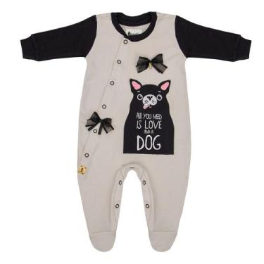 Imagem de Macacão Gorette The Cat Com Pé Love Dog Cinza, M
