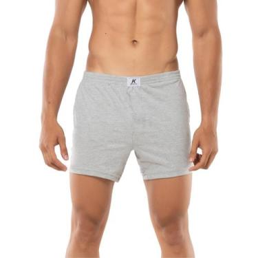 Imagem de Cueca samba canção 100% algodão com abertura frontal Keeper, Cinza mes