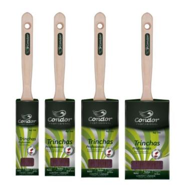Imagem de kit 4 PINCEL TRINCHA RETA SINTÉTICA PROFISSIONAL 705 CONDOR