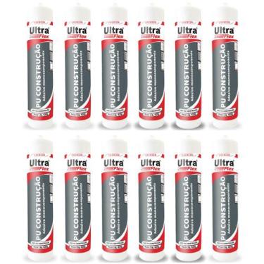 Imagem de Kit 12 Selante Vedante Poliuretano PU Ultraflex Bege Bisnaga 400g ITW
