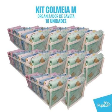 Imagem de Kit 10 colmeias organizadoras m (10x15x35)  p/ fraldas/cuecas/bodys - 
