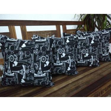 Imagem de Kit 4 Capas Almofadas Jacquard Estampado Paris 45x45 Cm - THAIS ENXOVA