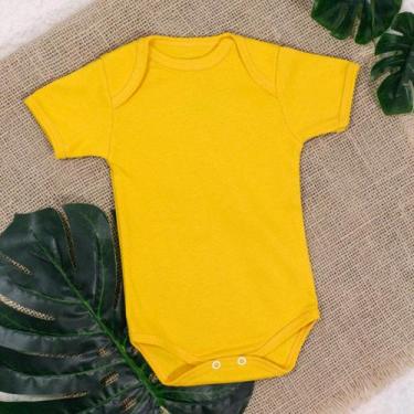Imagem de Body curto amarelo em suedine de bebê - Era Uma Vez, 9-12M