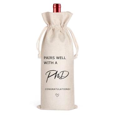 Imagem de LANBAIHE Presente de graduação, bolsa de vinho de formatura, combina bem com bolsa de vinho PhD, presente para doutorado, presente para médicos, presente de graduação de doutorado