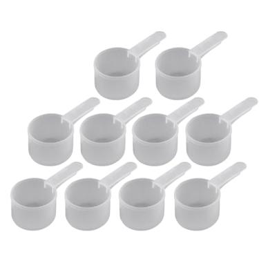 Imagem de Colher de embalagem de medição de plástico de 32 ml (= 32 cc/= 6,5 colher de chá/= 2,2 colher de sopa/= 32 ml), cabo curto - para medir e distribuir especiarias, grânulos, pós, para embalagem de