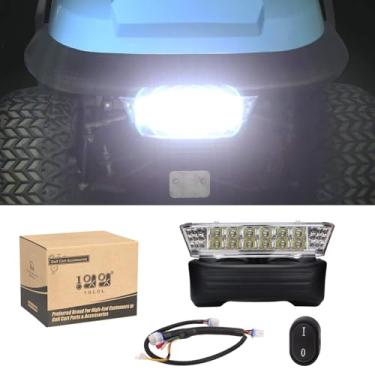 Imagem de 10L0L Kit de farol Club Car Precedent com para-choque – Substituição de luz frontal de 12 V para carrinhos de golfe elétricos Club Car Precedent 2004-Up com interruptor de botão de arnês curto