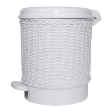 Imagem de Lixeira Vime Branco Quarto Bebê Infantil Unissex - Potinho de mel